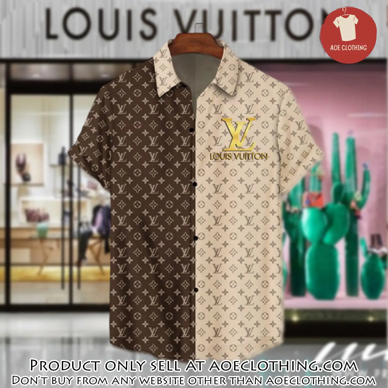 Lv louis vuitton luxury hawaiian shirt & short set lhs1193 aoe1111963